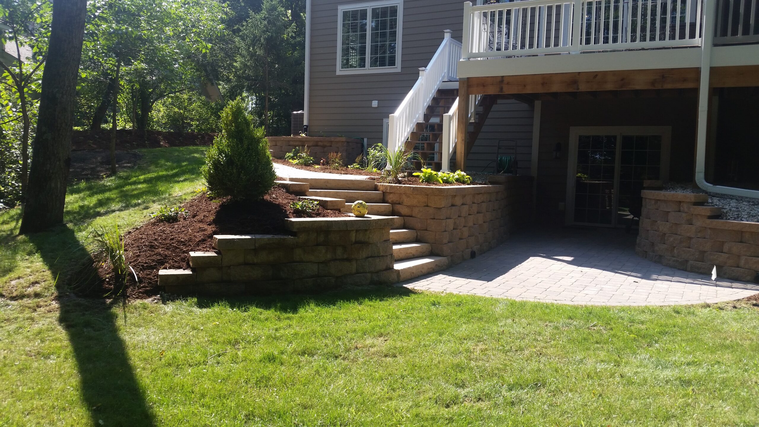 Retaining Wall and Stairs Installation AFTER