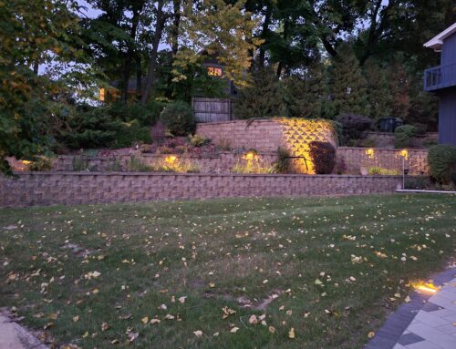 Retaining Wall with Lights