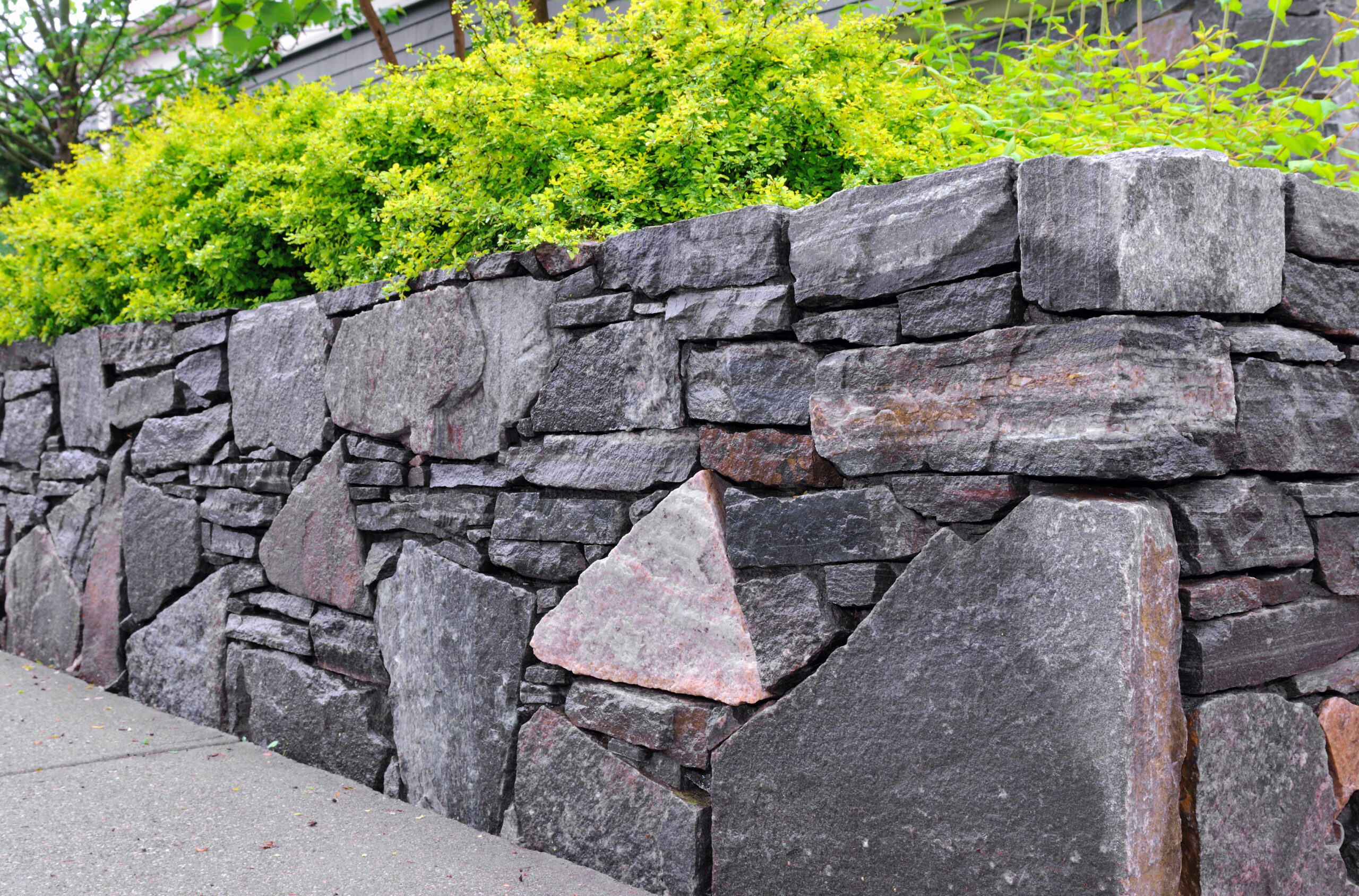 Natural Stone Retaining Wall